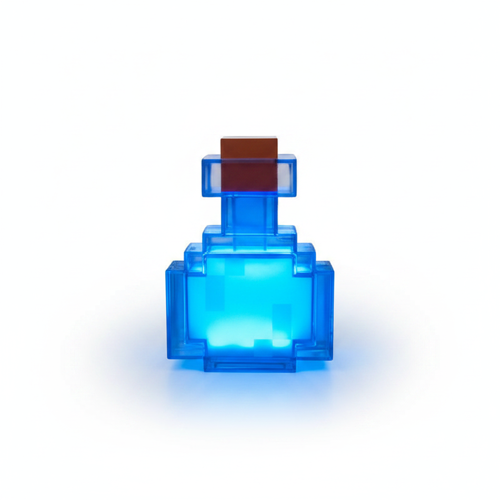 Minecraft Potion Bottle LED Night Light RGB Rechargeable USB Lamp – 7 Color Changing Gaming Room Decor