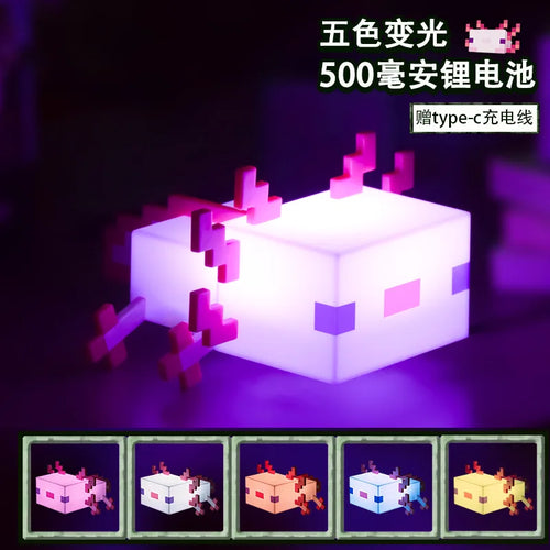 Night Light. My World Axolotl Night Light Model Gift.